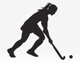 Field Hockey Player Silhouette: SVG, Cricut Cut File (Digital Download)