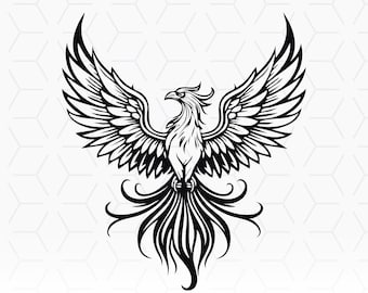 Phoenix SVG: Mythical Fire Bird Cut File (Digital Download)