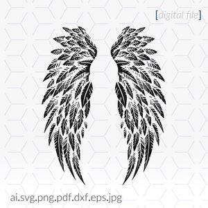 Angel Wings SVG: Printable Clip Art (Digital Download)