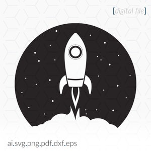 Rocket Ship SVG File: Clip Art for Cricut, Silhouette (Digital Download)