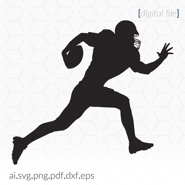 Football Player Silhouette SVG file for Cricut and cutting machines, Football SVG, Cricut SVG File, Football player Silhouette