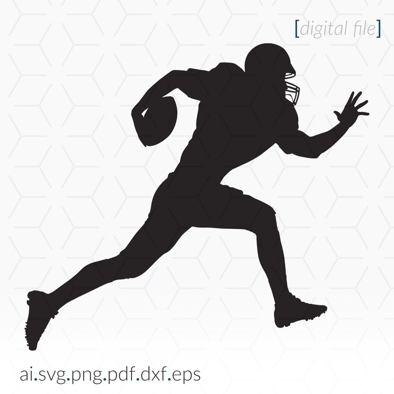 Football Player Silhouette SVG File for Cricut and Cutting | Etsy