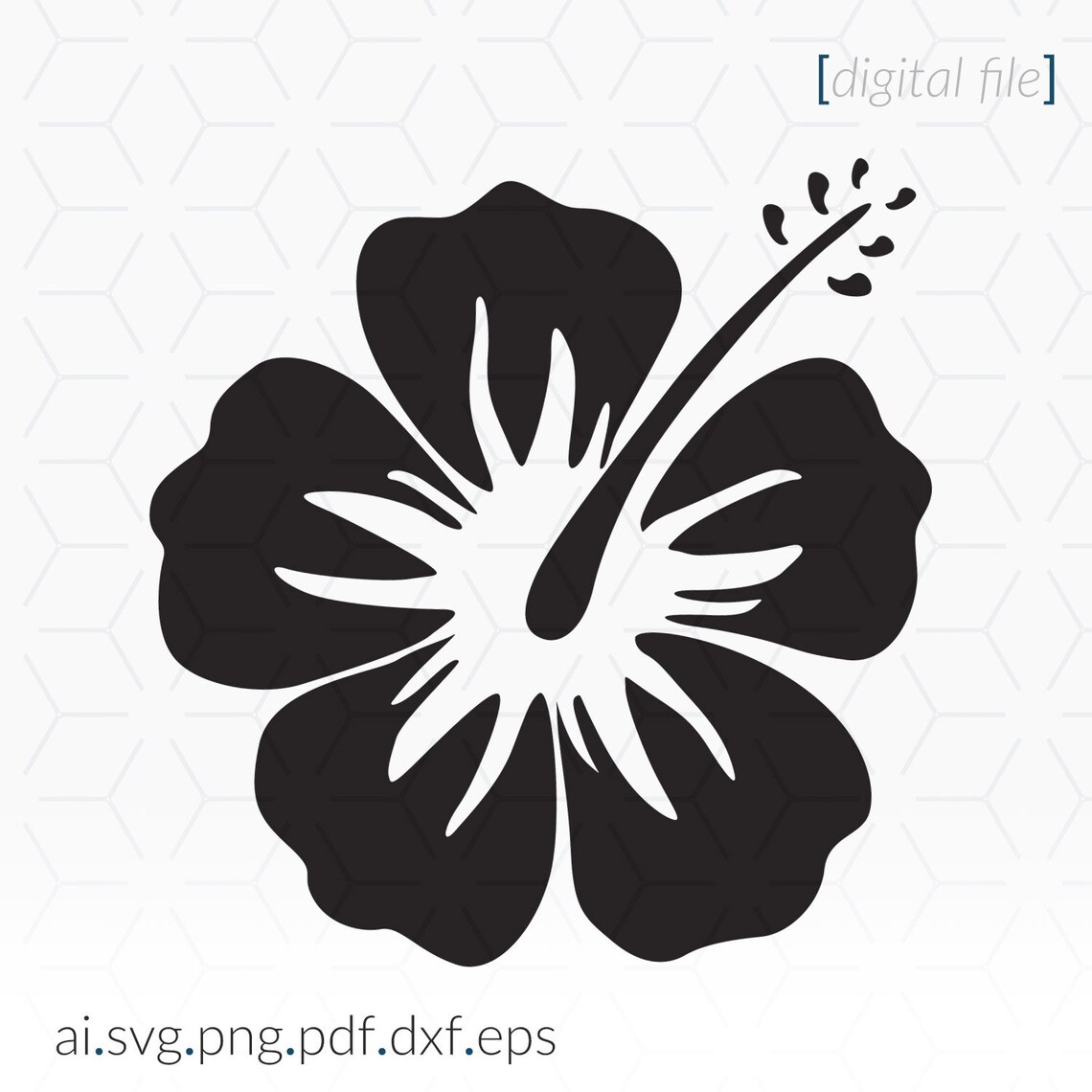 Hibiscus Silhouette SVG File for Cutting and Printing Projects - Etsy
