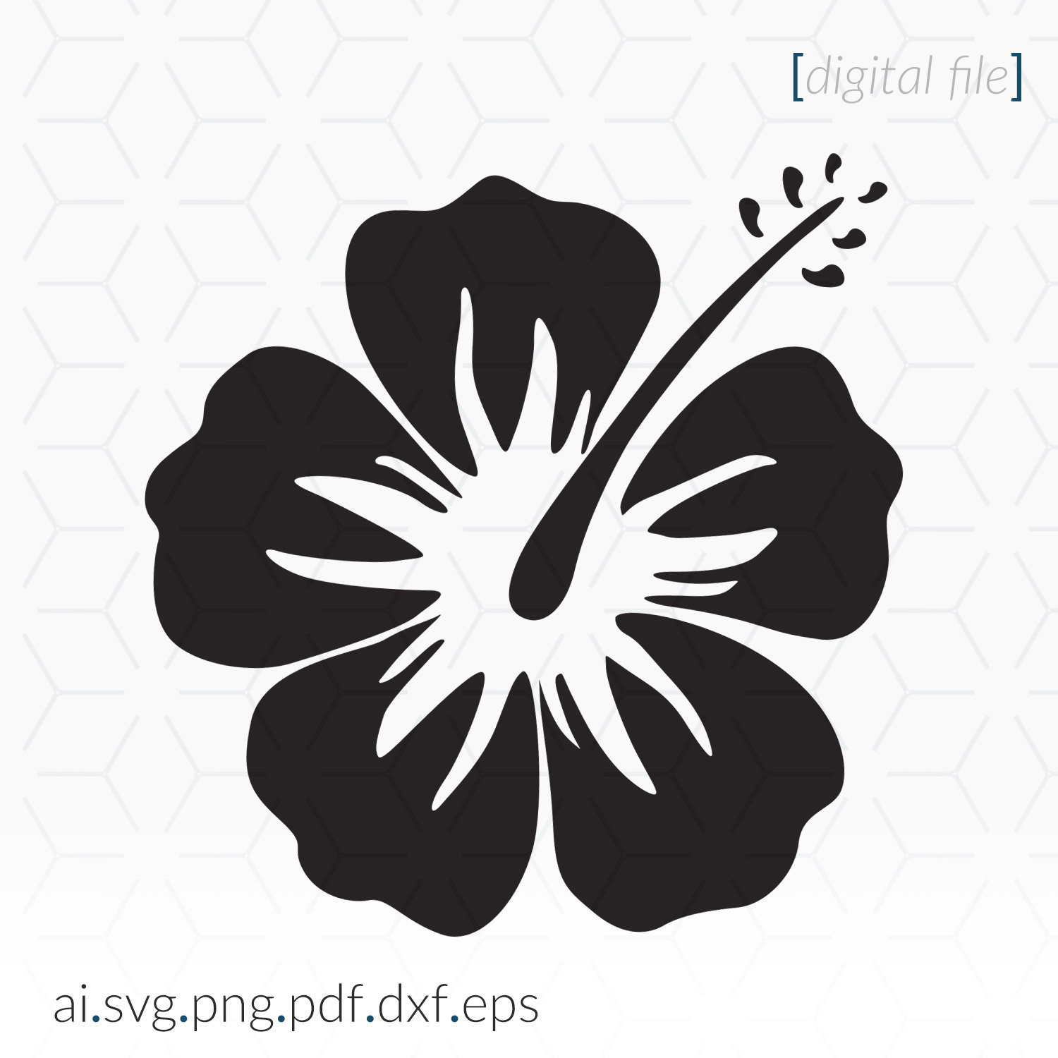 Hibiscus Silhouette SVG File for Cutting and Printing Projects - Etsy