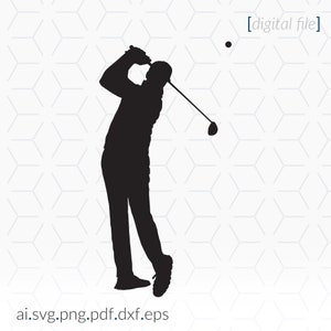Golfer Silhouette SVG file for cutting and printing projects machines