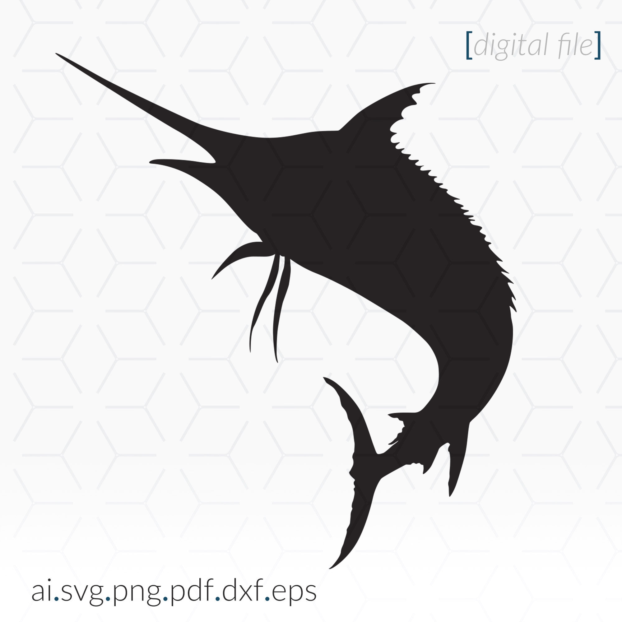 Marlin SVG File for Cutting Machines Swordfish Silhouette - Etsy