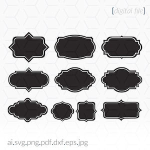 Vintage Label Set SVG for cutting and printing, Vintage Tags SVG Stencil, Vintage Label Clip Art