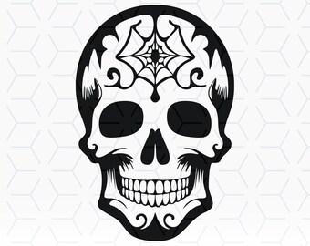 Spooky Halloween Skull SVG: Vector Cut File (Digital Download)