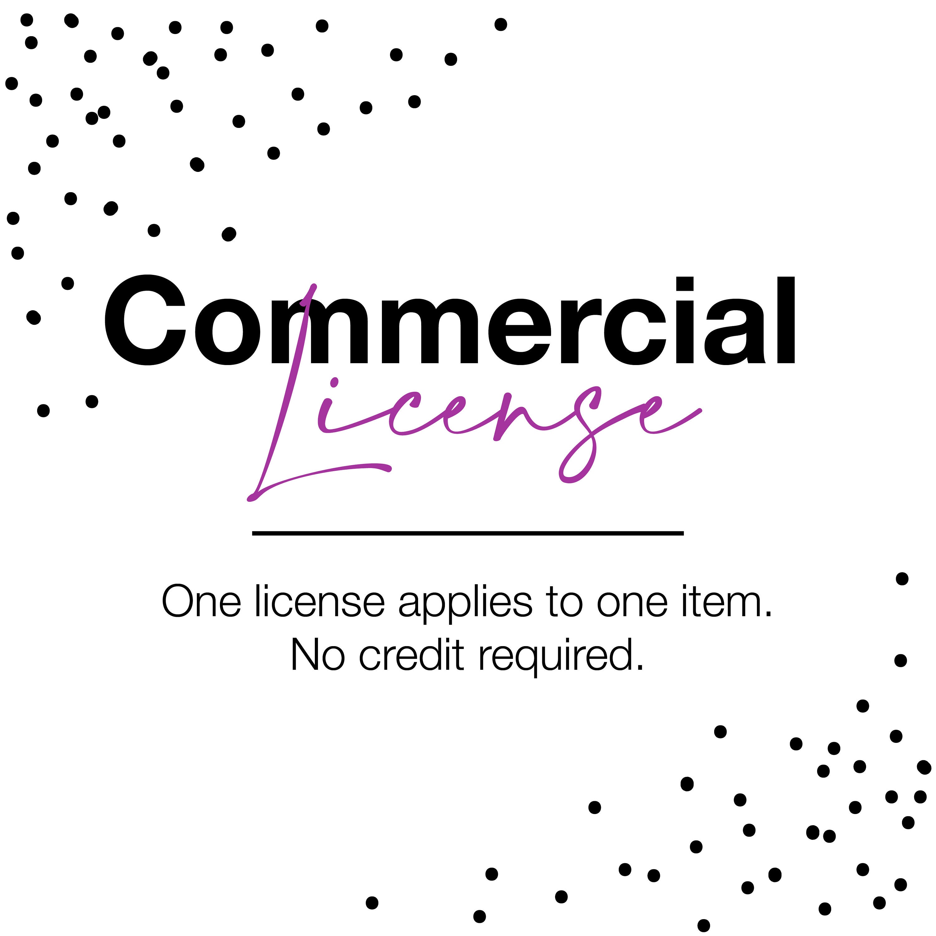 COMMERCIAL LICENSE for small business for single SVG Etsy