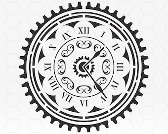 Steampunk Clock SVG for printing and cutting projects, Steampunk SVG, Clock Clip Art, Steampunk