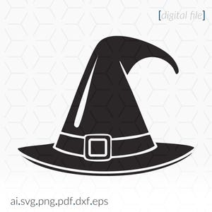 Chapéu de Bruxa Halloween Vetor Clipart: Ícone Assustador (Download Digital)