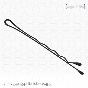 May include: A black metal hair clip with a wavy design.