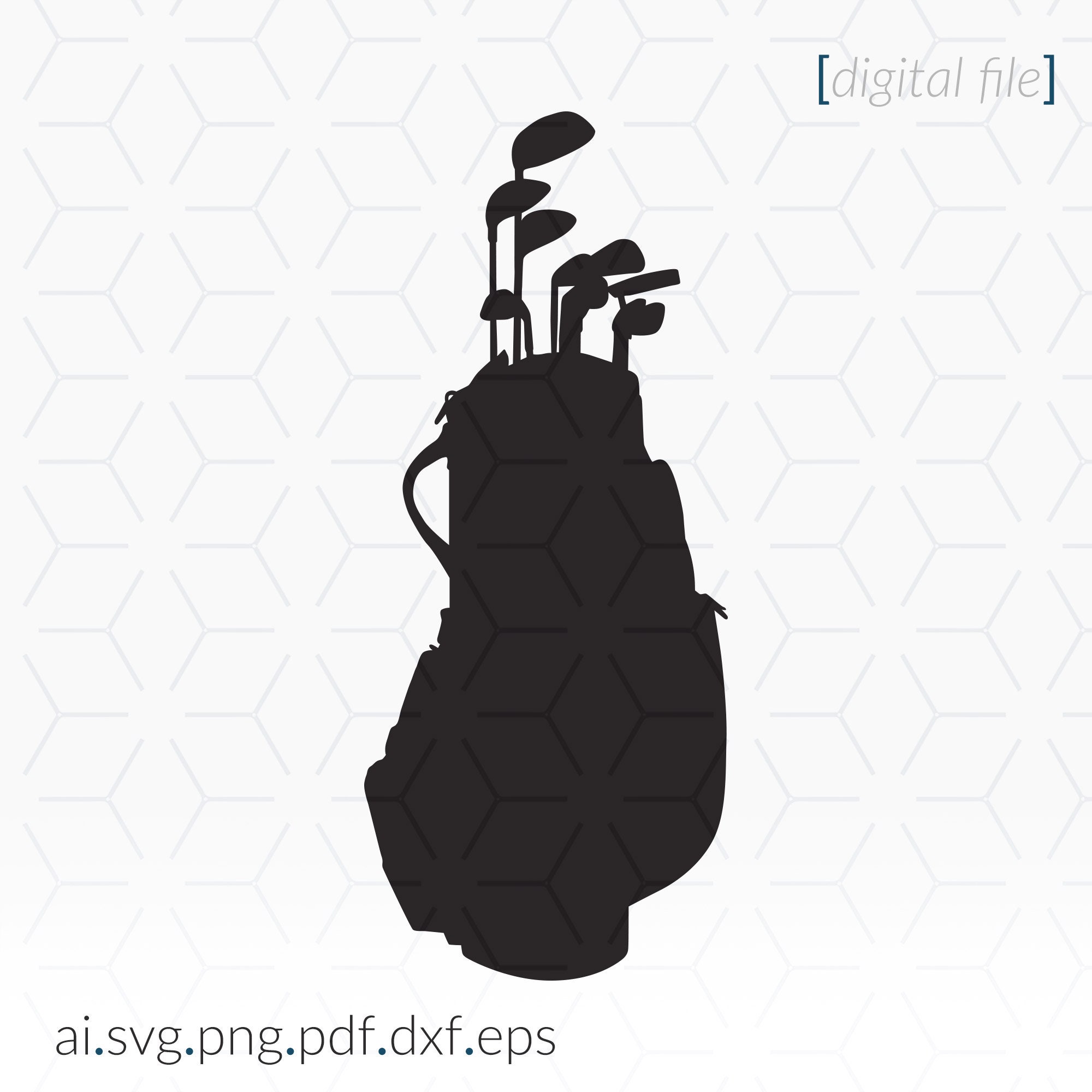 Golf Bag Silhouette SVG File for Cutting and Printing Projects Etsy