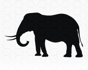 Archivo SVG de silueta de elefante para Cricut (descarga digital)