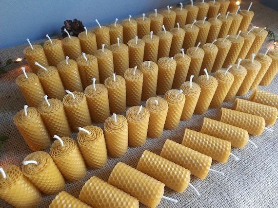 172 pcs Pillar Beeswax Candles Bulk 100% PURE Bees Wax Candles Handmade  Vintage