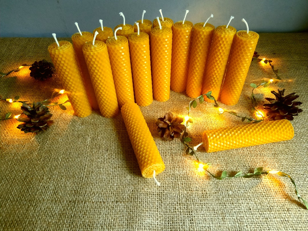 Beeswax Candles Pillar / Homemade Beeswax Candles / 100 Pure Etsy