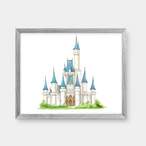 Cinderella Castle Nursery Girls Room Wall Art Decor Print