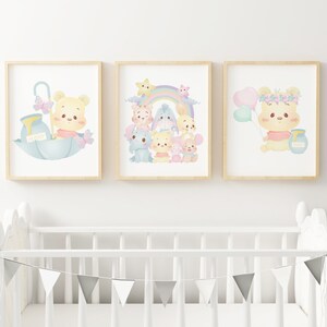 Set of 3 Winnie the Pooh Nursery Art Decor Prints