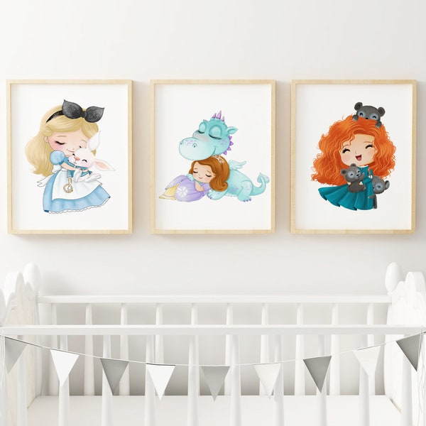 Princess Nursery Girls Room Wall Art Decor Print