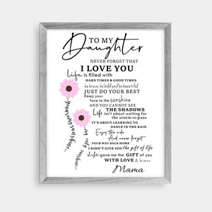 Daughter Mama Art Print Digital Decor Wall Art Gift