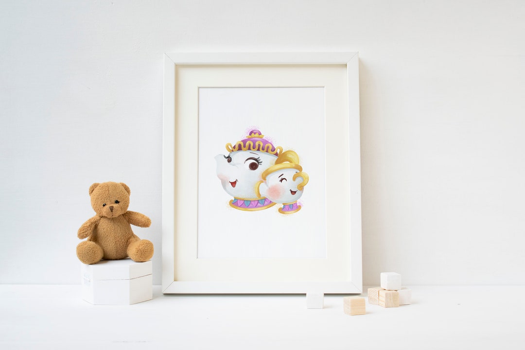 Beauty and the Beast Mrs Potts Chip Nursery Girls Room Wall Art Decor