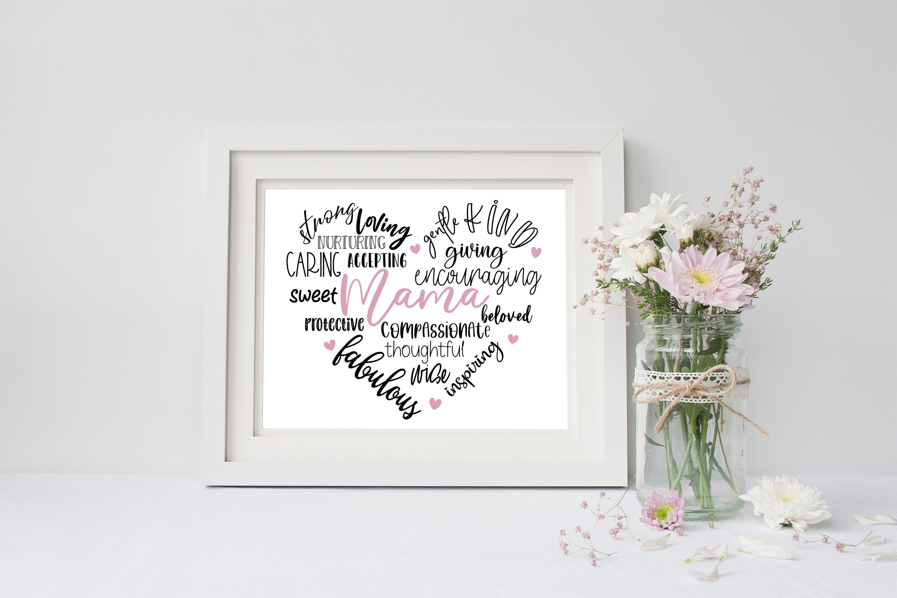 Mama Inspirational Quote Art Print Digital Decor Mother's Day Gift - Etsy