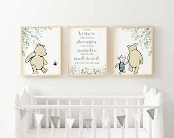 Winnie de Poeh kinderkamer kunstafdruk afdrukbare muurdecoratie