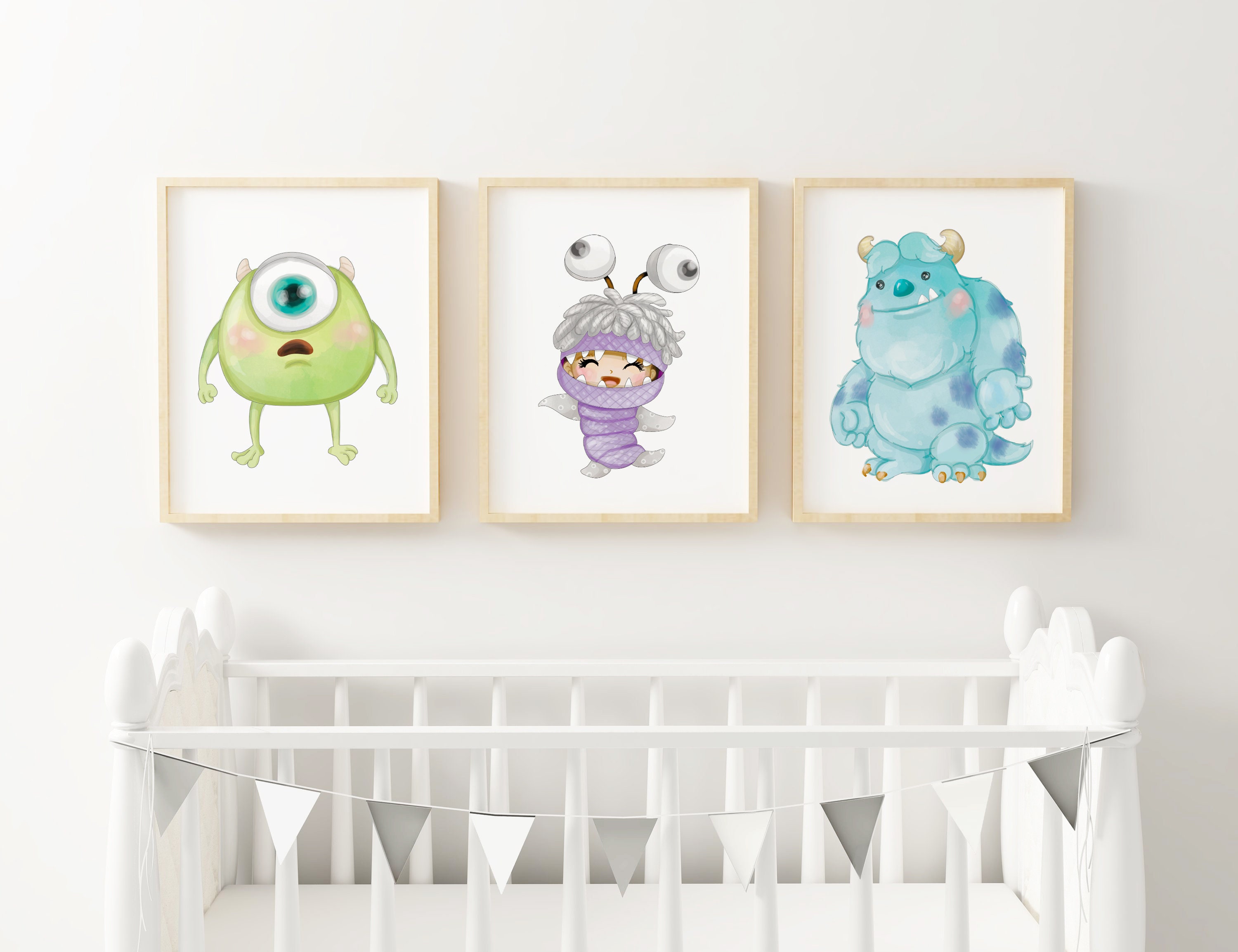 Monsters Inc. Nursery Kids Room Decor Prints Etsy