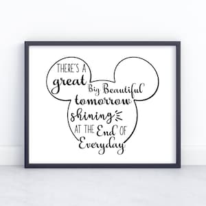Mickey Mouse Quote Nursery Girls Boys Room Home Wall Art Decor Print