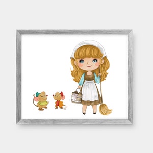 Cinderella Nursery Girls Room Wall Art Decor Print