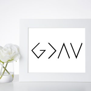 God is Greater than the Highs and Lows Wall Art Decor Print