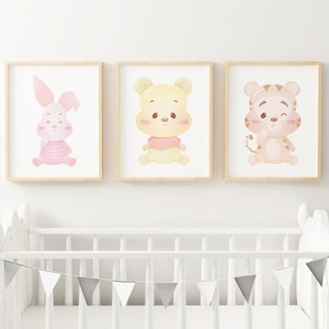 Set of 3 Winnie the Pooh Nursery Art Decor Prints