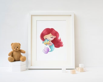 Princess Nursery Girls Room Wall Art Decor Print