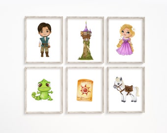 Rapunzel Tangled Inspired Nursery Girls Boys Room Wall Art Decor Print