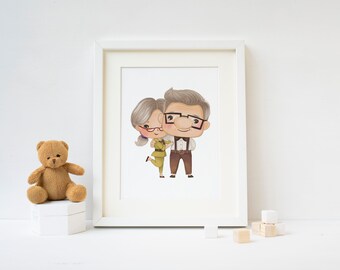 Impresión de decoración de pared para habitación infantil de Carl y Ellie para niñas y niños
