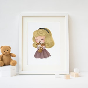 Princess Nursery Girls Room Wall Art Decor Print