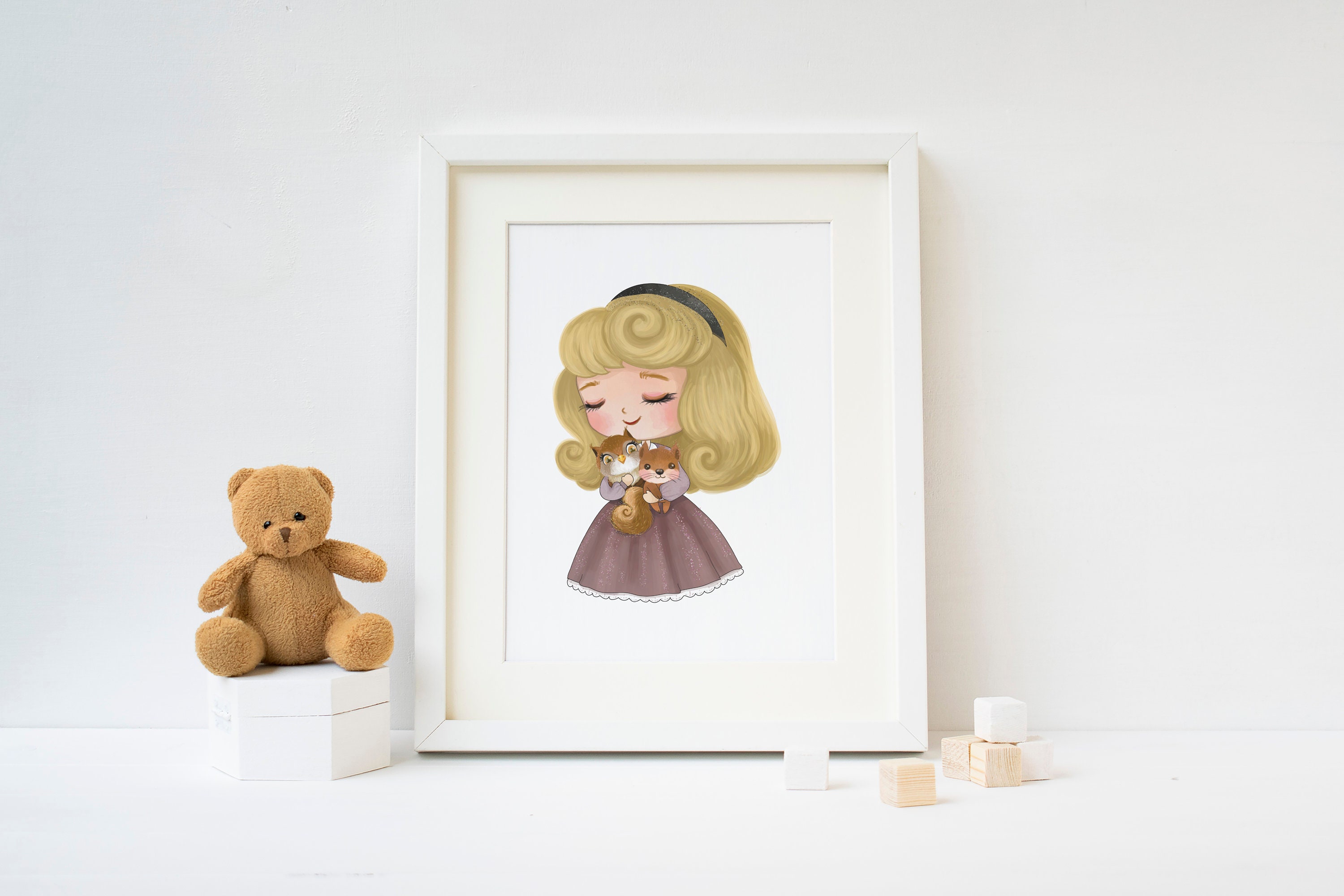 Princess Nursery Girls Room Wall Art Decor Print