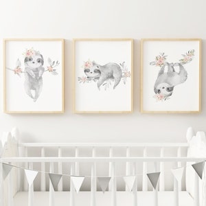 Sloth Animal Nursery Art Decor Digital Print