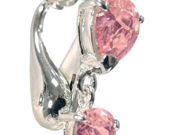 Beste Triple Pink Teardrops Gefälschte Bauchnabel Ringe Clip-On Nicht Piercing Versilbert Nabel Körper Schmuck