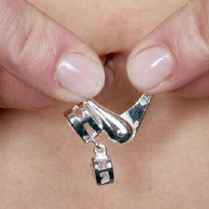 Best two large crystal CZ Fake Belly Button Rings Clip-On Non Piercing Silver Plated Navel Body Jewellery image 2
