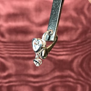 Beste Doppel klar Herz Fake Bauchnabel Ringe Clip-On Non Piercing Silber überzogene Nabel-Körper-Schmucksachen Bild 4
