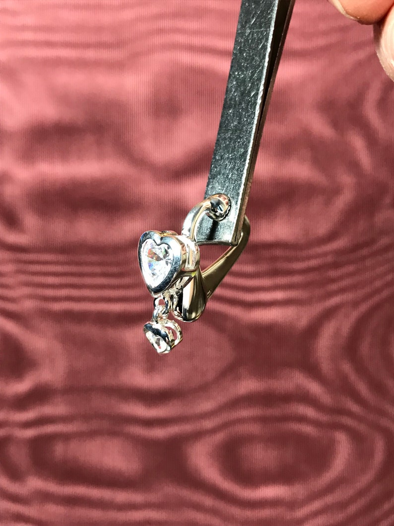 Beste Doppel klar Herz Fake Bauchnabel Ringe Clip-On Non Piercing Silber überzogene Nabel-Körper-Schmucksachen Bild 4