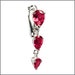 Best Triple Red Teardrops Fake Belly Button Rings Clip-On Non Piercing Silver Plated Navel Body Jewellery