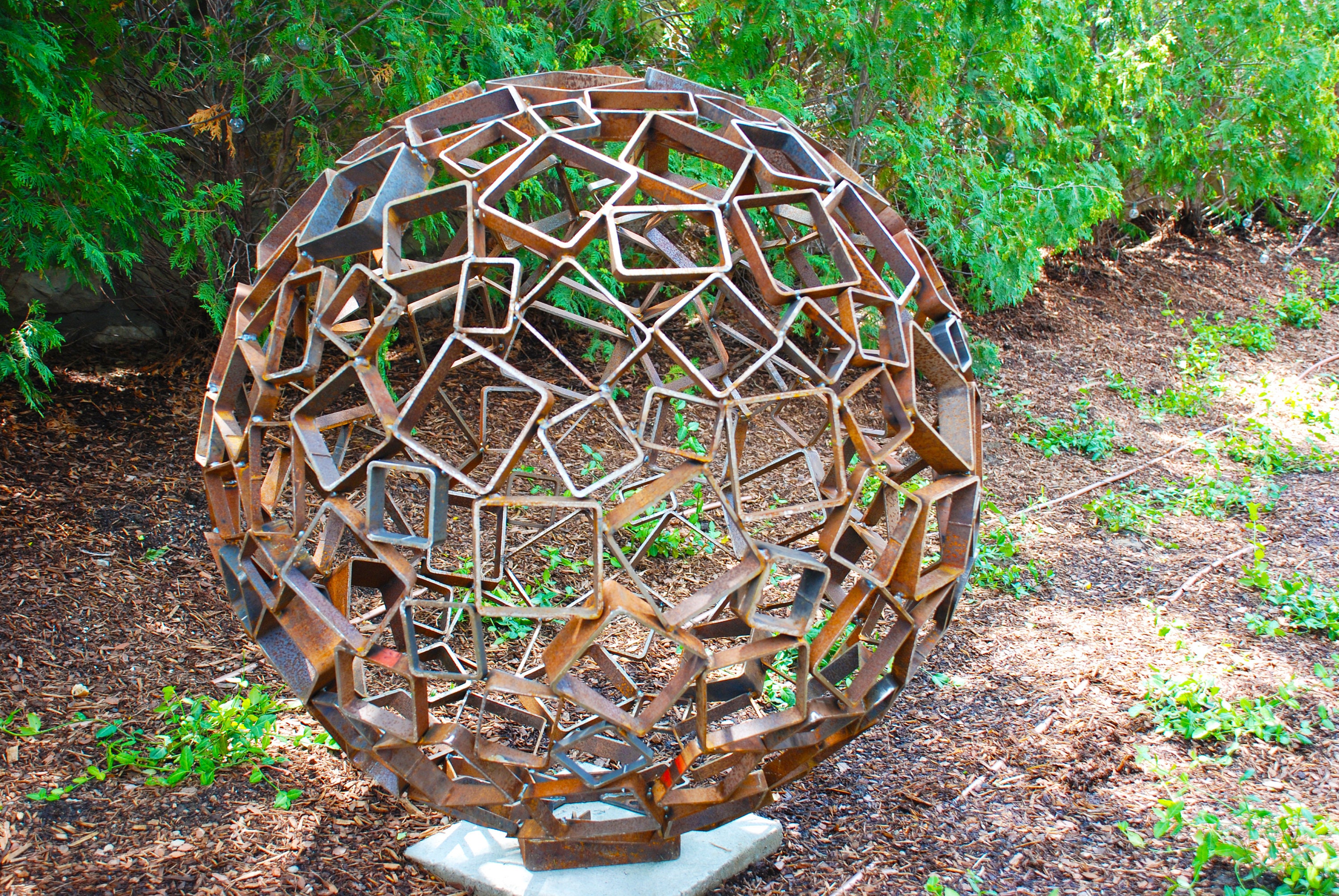 2' Metal Sculpture Sphere Outdoor Decor Metal Art Steel Art Metal