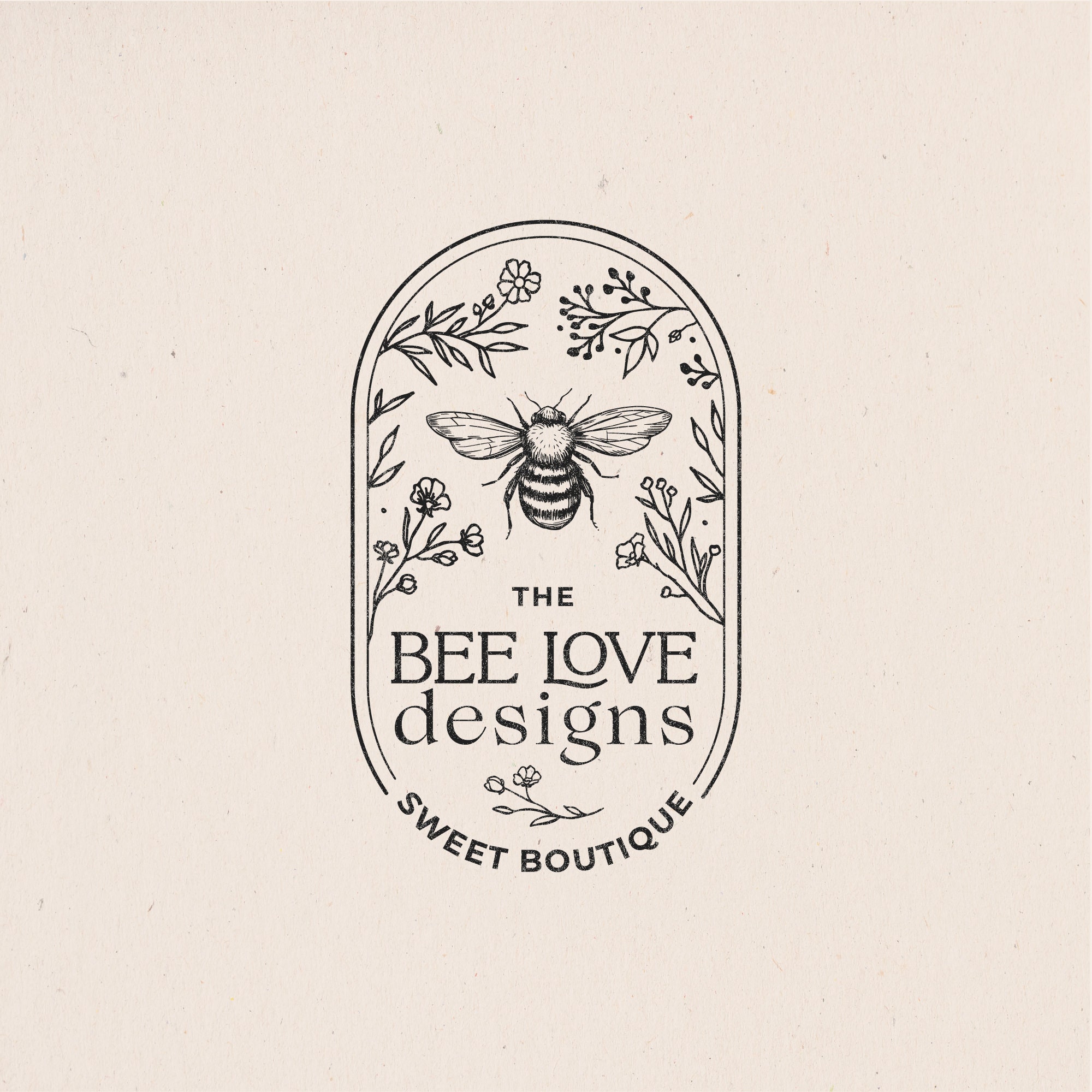 Bee Logo Design Floral Logo Design Premade Logo Honey Logo | Etsy
