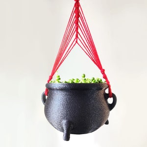 Cauldron Planter with Drainage, 3D Printable STL, Pot with Saucer, Hanging Planter Indoor with Drainage, Witchy Cottagecore Home Decor Gift