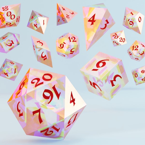 Ready-to-Print Sharp-Edged Dice Set for 3D Printing (Average/Normal Size, Cabazon Font), Dice Masters Set, Presupported, Supports Included