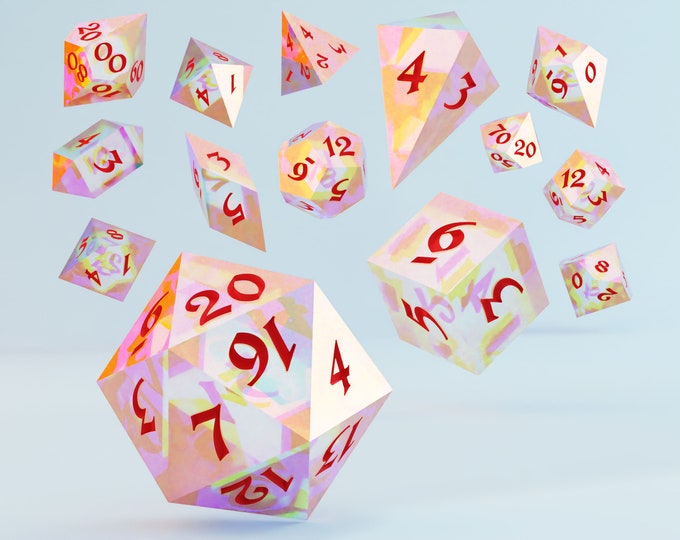 Ready-to-Print Sharp-Edged Dice Set for 3D Printing (Average/Normal Size, Cabazon Font), Dice Masters Set, Presupported, Supports Included