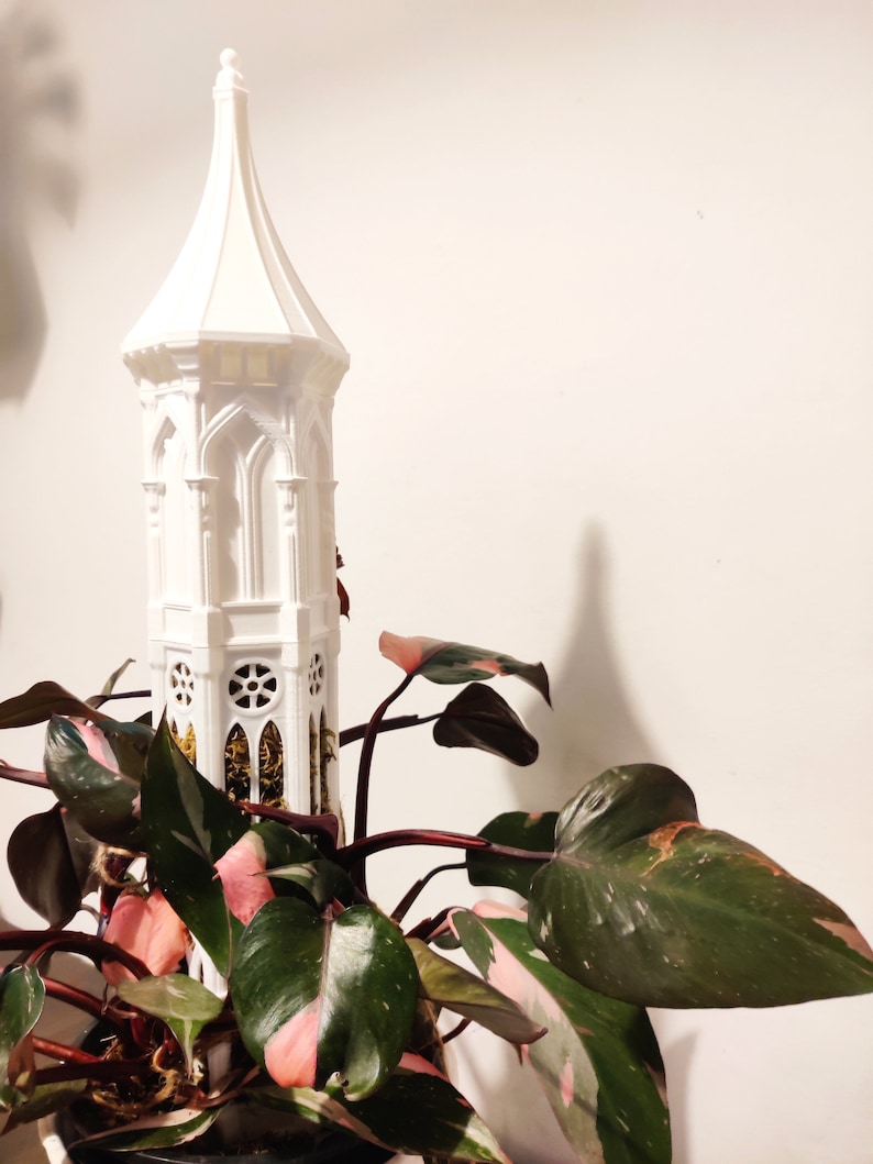 Perche empilable en mousse, tour gothique, totem végétal, perche modulaire d'arrosage automatique, imprimée en 3D, supports pour plantes grimpantes d'intérieur, treillis pour plantes image 8