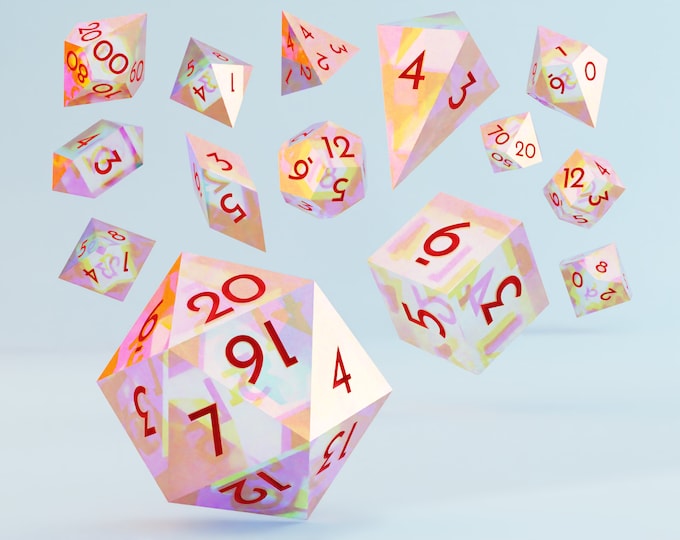 Ready-to-Print Sharp-Edged Dice Set for 3D Printing (Average/Normal Size, Josefin Sans Font), Presupported, Supports Included
